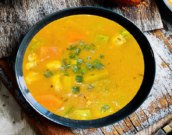 Sopa congelada de Legumes Variados e Frango picado